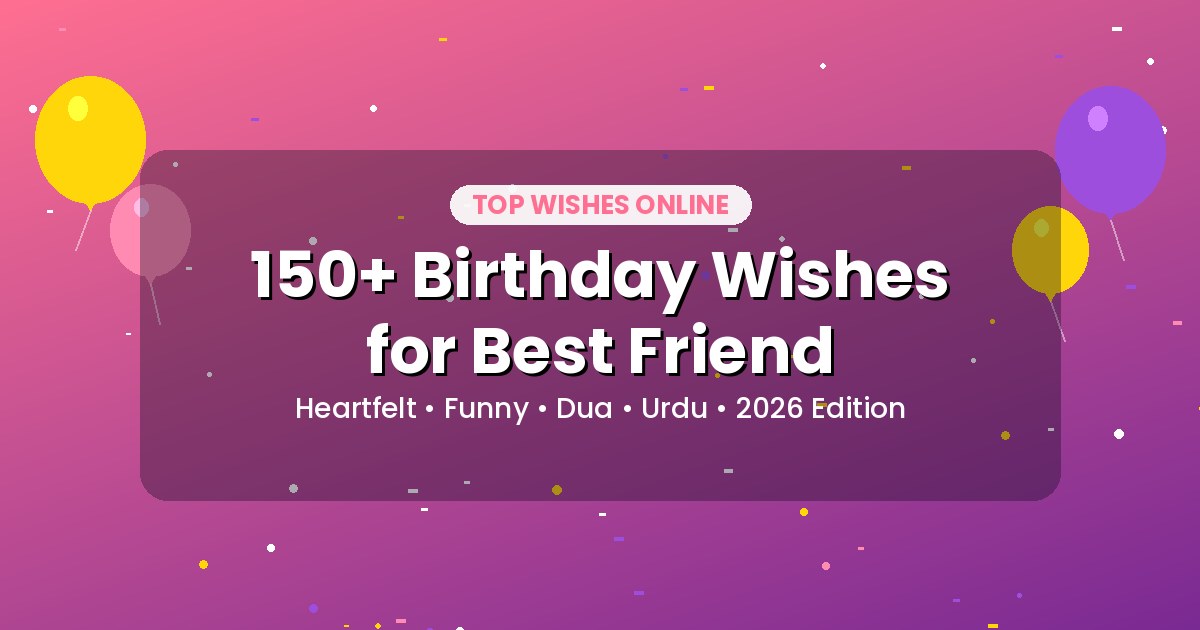 Birthday wishes for best friend banner with balloons and gift