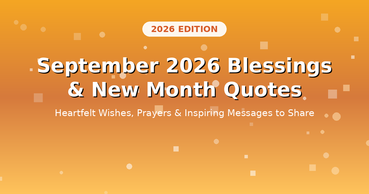 September 2026 blessings and new month quotes banner with heartfelt wishes and prayers