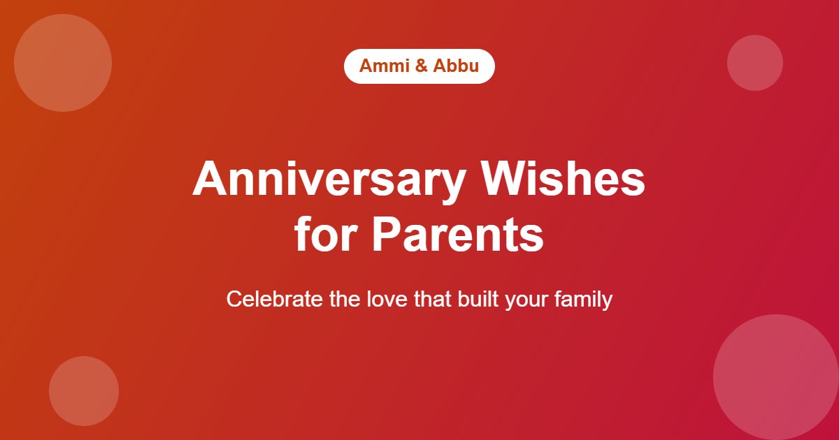 Anniversary wishes for parents