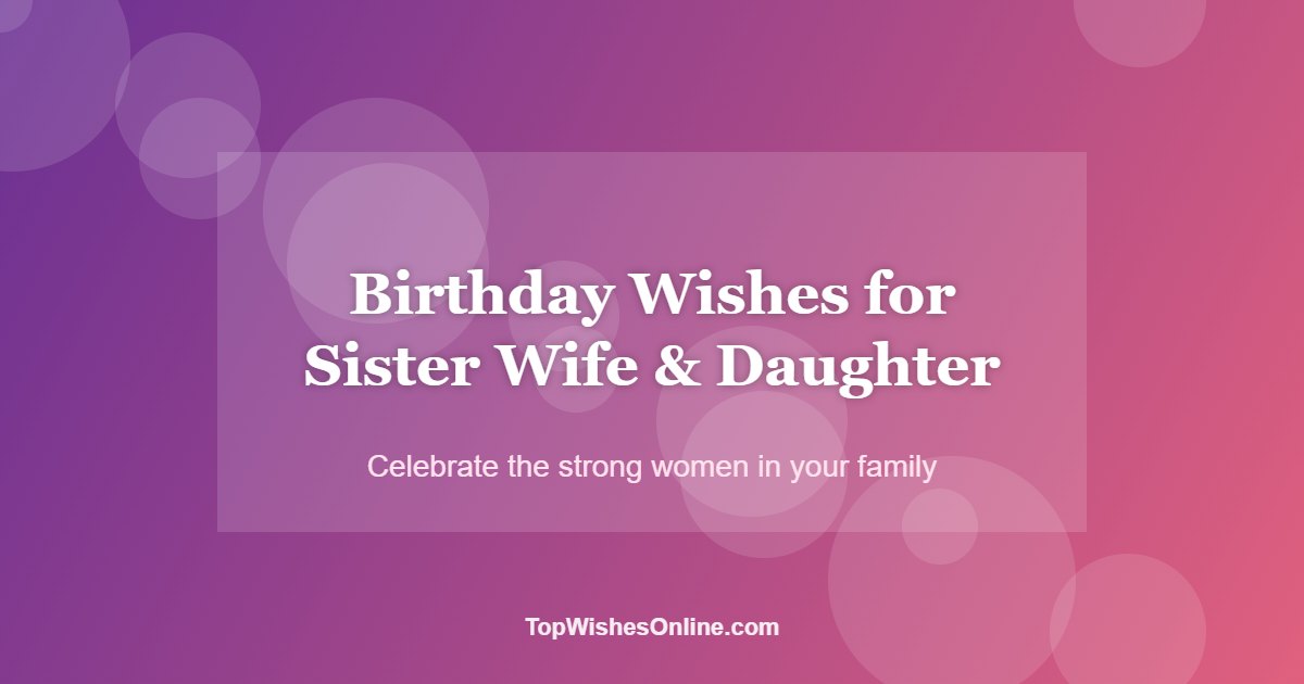 Birthday Wishes for Sister Wife & Daughter card