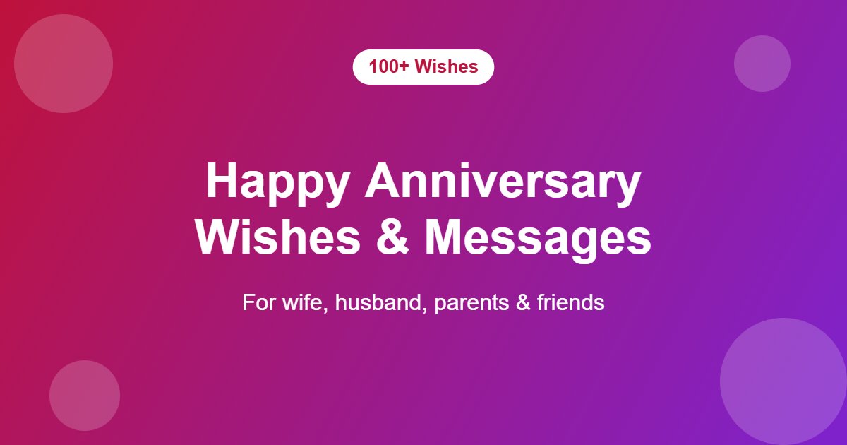 Happy anniversary wishes and messages