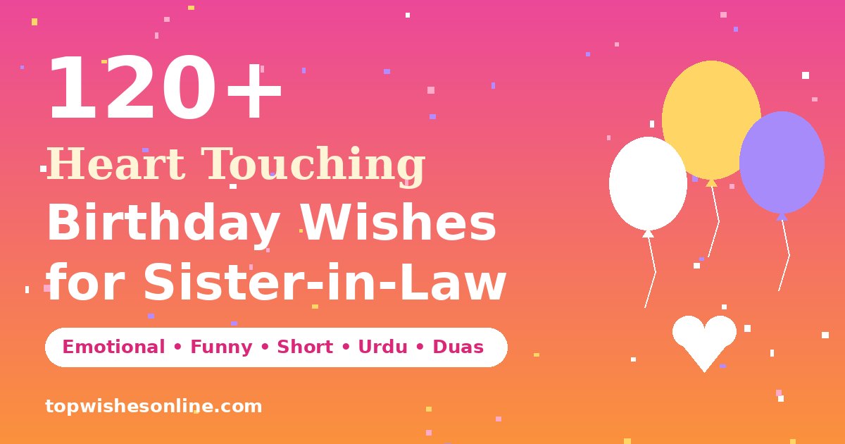 Heart touching birthday wishes for sister-in-law with balloons