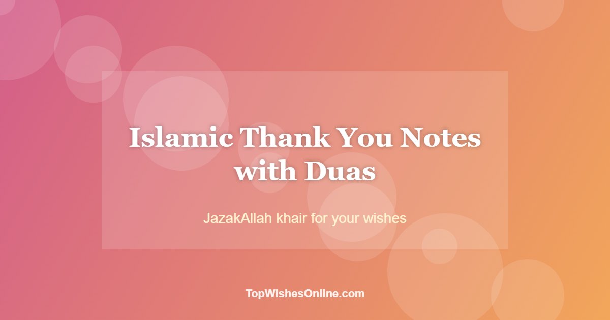 Islamic Thank You Notes with Duas card