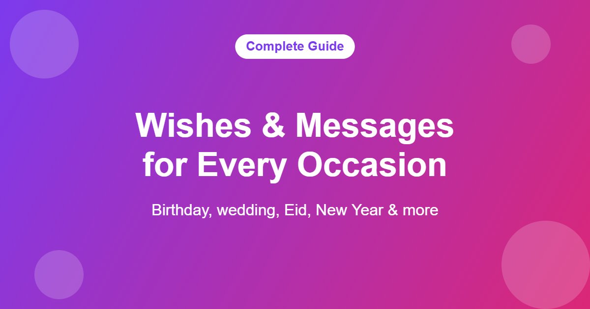 Wishes and messages for every occasion